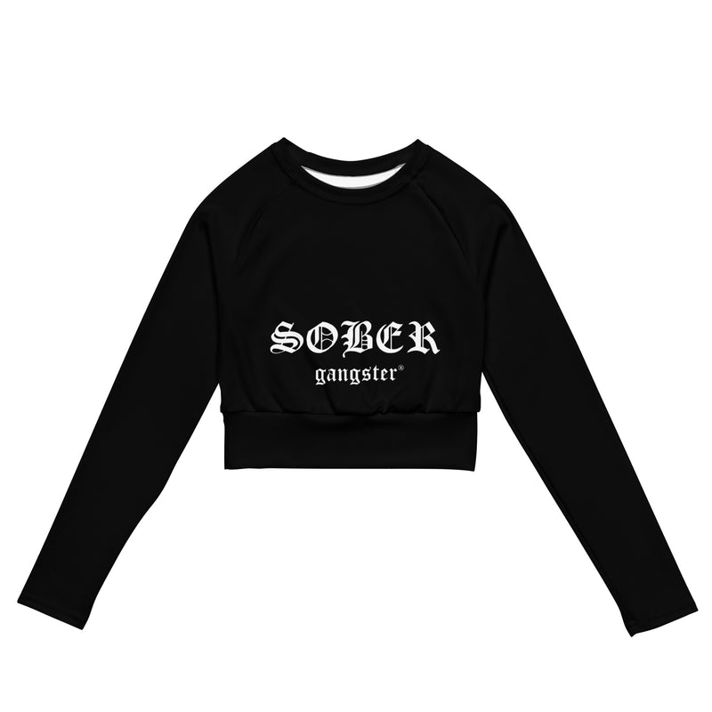 Recycled long-sleeve crop top