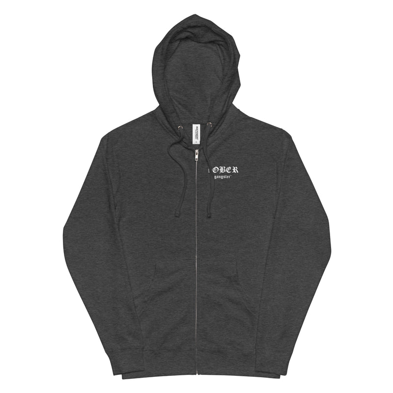 Unisex fleece zip up hoodie